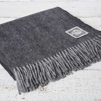 Personalised Grey Merino Wool Throw Collection, 4 of 8