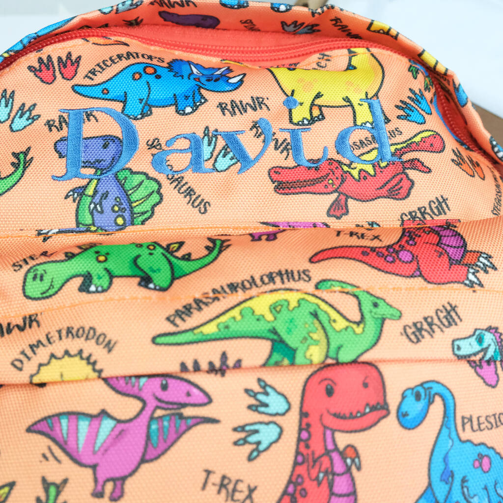 Personalised Dinosaur Kids Backpack By 1st Birthday Gifts