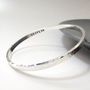 Sterling Silver Personalised Hammered Bangle, thumbnail 3 of 3