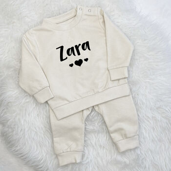 Personalised Name With Heart Baby Jogger Set, 2 of 7