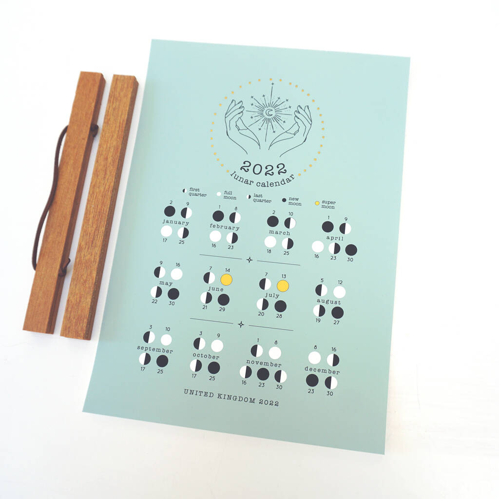 Moon Phase Christmas 2022 2022 Moon Phase Lunar Calendar By Ant Design Gifts | Notonthehighstreet.com