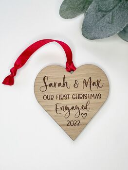 Personalised Our First Christmas Engaged Ornament, 2 of 3