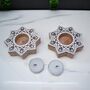 Wooden Star Tea Light Candle Holder, Set Of Two, thumbnail 3 of 4