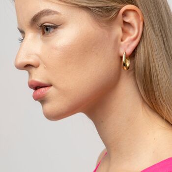 Plain U Shape Geometric Large Oval Hoop Earring, 8 of 8