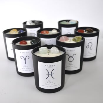 Aries Zodiac Crystal Candle Gift, 3 of 6