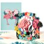 Pop Up 3D Flamingos Blank Greeting Card, thumbnail 1 of 3