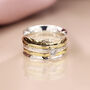 Personalised Sterling Silver And Brass Spinner Ring With Cubic Zirconia – 10mm, thumbnail 6 of 10