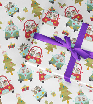 Christmas Cars Wrapping Paper Roll Or Folded, 2 of 2