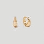 Teardrop Domed Gold Huggie Hoop Earrings In 18 K Gold Plated Vermeil, thumbnail 1 of 5