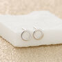 Silver Small Open Circle Stud Earrings, thumbnail 1 of 3