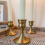 Antique Gold / Brass Taper Candle Holder Set, thumbnail 1 of 5
