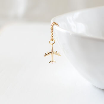 Gold Plated Plane Necklace, 3 of 8
