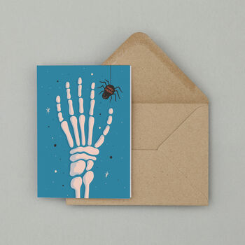 Skeleton Hand Halloween Greetings Card, 3 of 4