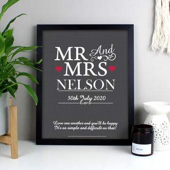 Personalised Mr And Mrs Framed Print, 2 of 3