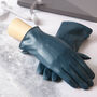 Blue Soft Lined Leather Gloves, thumbnail 4 of 11