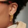 Medium Deco Gold Oval Hoop Earrings, thumbnail 4 of 5