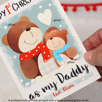 Bear 1st Christmas Card As Mummy Daddy, 8 of 9