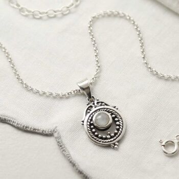 Sterling Silver Gemstone Victorian Necklace, 6 of 12