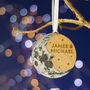 Silver Crescent Moon Personalised Christmas Tree Bauble, thumbnail 1 of 5