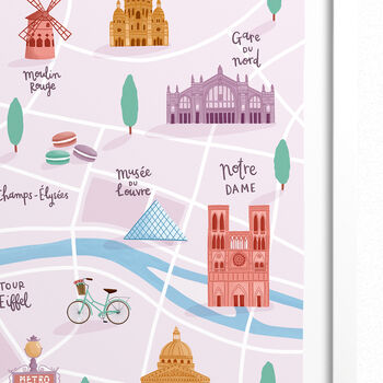 Personalised Paris Map Print, 4 of 6