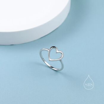 Open Heart Ring In Sterling Silver, 4 of 10