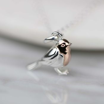Sterling Silver Robin Necklace, 2 of 6