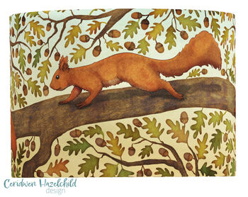 Red Squirrel Organic Lampshade, 5 of 5