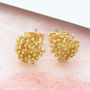 Dandelion Spike Gold Plated Silver Stud Earrings, thumbnail 1 of 12