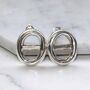 Chunky Oval Bar Sterling Silver Stud Earrings, thumbnail 3 of 5