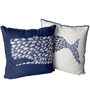Little Fish Whale Cushions Set Of Two Multi Col Avail, 2 of 7