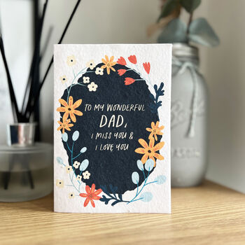 Miss You Wonderful Dad Wildflower Father's Day Card, 3 of 3