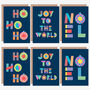 Variety Pack Of Six Bright Bold Letters Christmas Cards, thumbnail 2 of 2