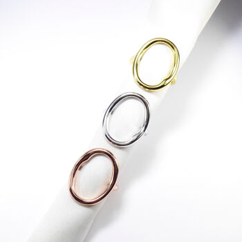 Irregular Circle Ring, Rose Or Gold Plated 925 Silver, 5 of 10