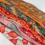 Fair Trade Recycled Sari Hair Neck Scarf Square 55cm, thumbnail 6 of 12
