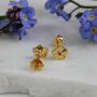 Tiny Forget Me Not Gold Vermeil Studs, thumbnail 2 of 12