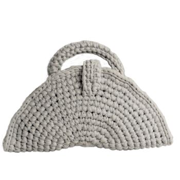 Half Moon Luxury Handmade Crochet Knit Hand Bag, 6 of 6