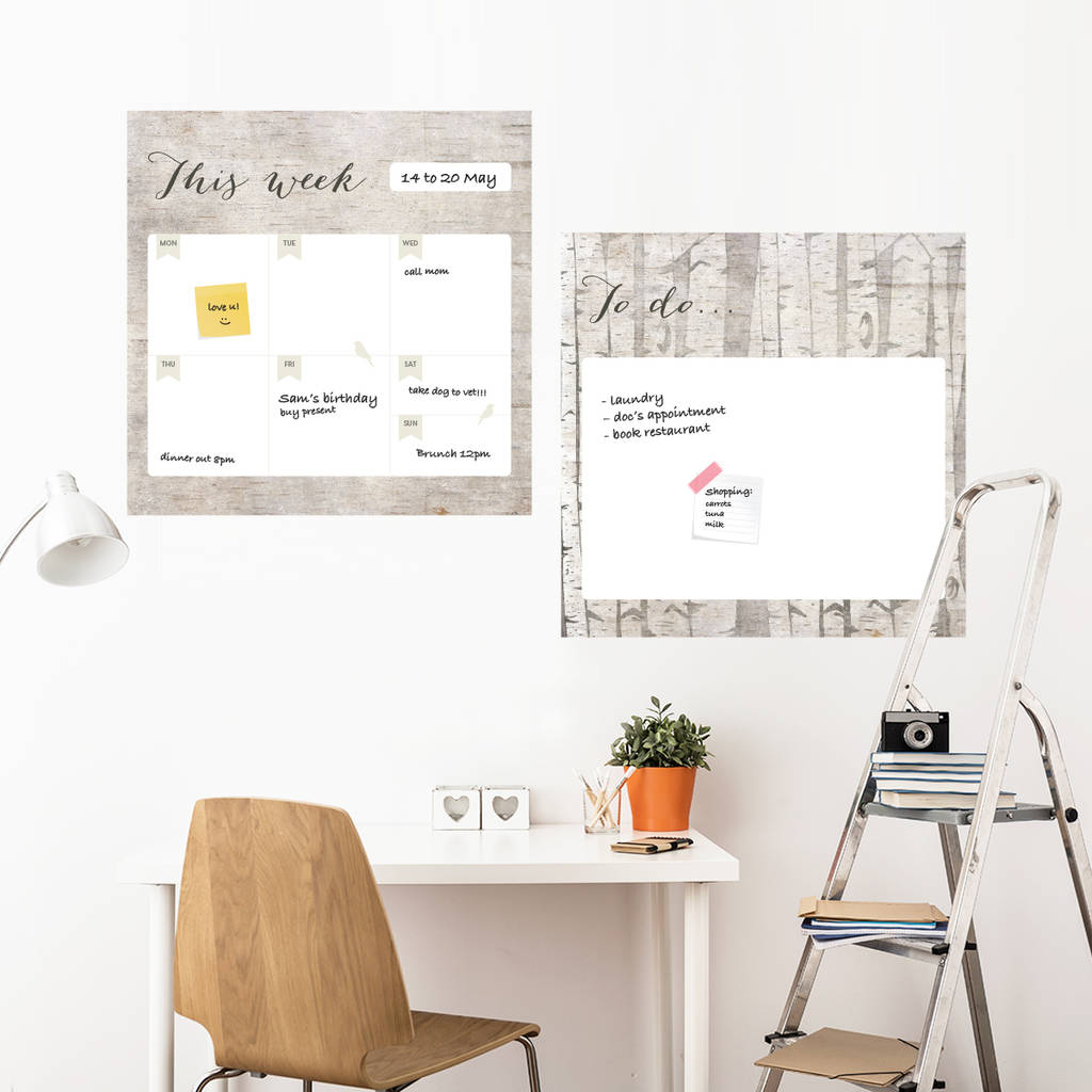Set Of Two Dry Wipe Planners With Weekly Calendar By SirFace Graphics 