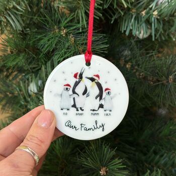 Personalised Family Bauble, Penguin Design, 5 of 9