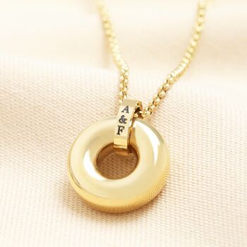 Personalised Stainless Steel Doughnut Pendant Necklace, 3 of 4