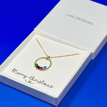 Family Birthstone Circle Necklace Gift For Her, 3 of 4