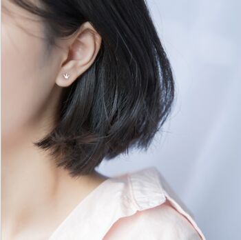 Sterling Silver Crown Stud Earrings, 2 of 4