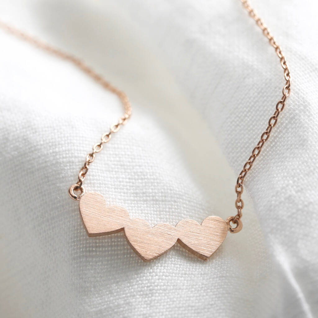 Triple Heart Pendant Necklace By Lisa Angel