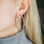60 Mm Silver Plated Spiral Round Braided Twist Hoops, thumbnail 7 of 8