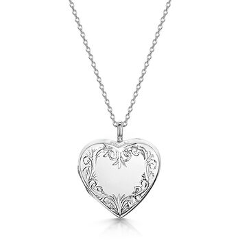 Personalised Sterling Silver Heart Locket With Scroll, 9 of 12