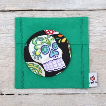 Sugar Skull Handbag Or Pocket Mirror, Three Colours, 3 of 4