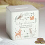 Personalised Woodland Baby Money Box, thumbnail 2 of 2