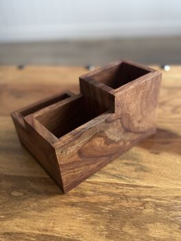 Desk Caddy, Indian Rosewood Desk Organiser, 5 of 11