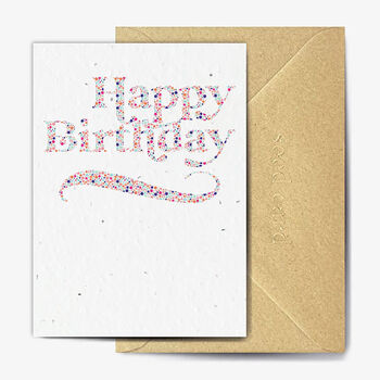 Happy Birthday Wording Seed Embedded Card, 2 of 3