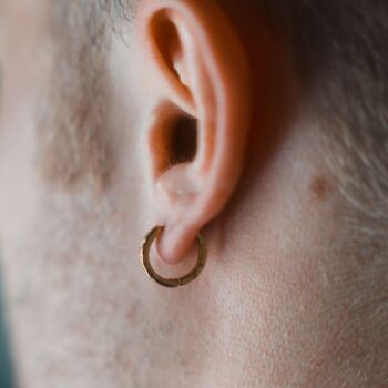 925 Silver Cuban Huggie Earring For Men, 7 of 10