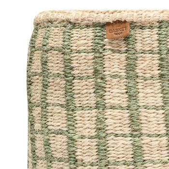 Kagua: Green Check Woven Storage Basket, 7 of 9